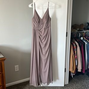 Azazie Evalin. Size A10. Color: Hazelnut. Worn for one wedding.